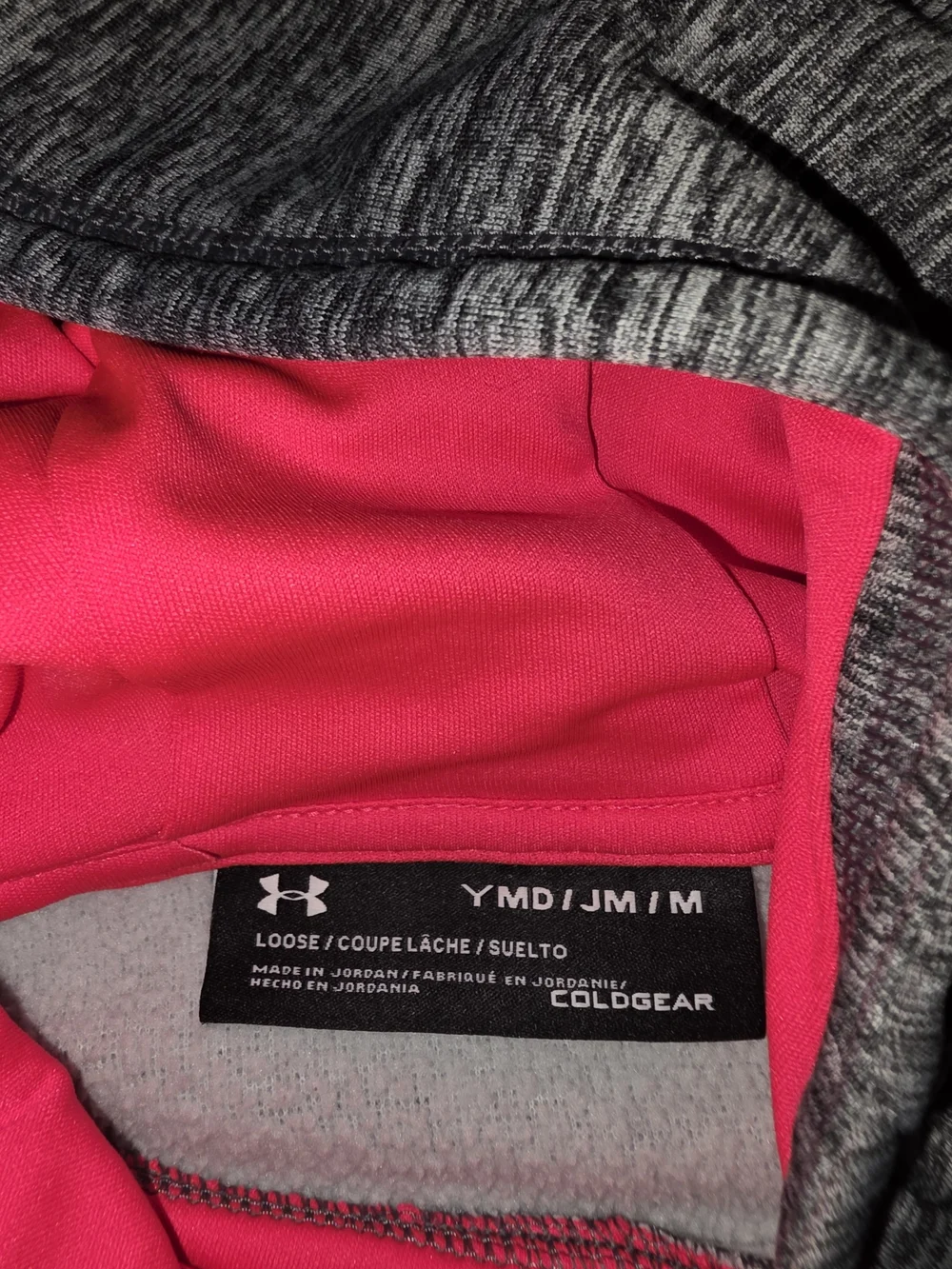 Under Armour Girls' Gray Hoodie with Pink Logo
